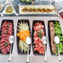 LIANYU 6 Pack Serving Spoons Set, 3 Large Serving Spoons, 3 Slotted Serving Spoons, Stainless Steel Buffet Dinner Restaurant Serving Spoons Set, Catering Serving Utensils for Party Banquet, 9.8 Inch
