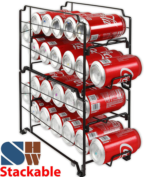 2 Pack - Stackable Beverage Soda Can Dispenser Organizer Rack, Bronze