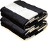 Allgala Oversize 40x70 Inch (1x1.8M) Cabana Stripe Design Microfiber Beach Towel-Black (Pack of 1)-BT81202