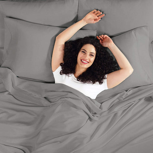 Empyrean Bedding Fitted Sheets - Bottom Sheets for Full Size - from 14 Inches Up to 16 Inches Deep Pocket Fitted Sheets - Fitted Bed Sheets Only (Full Charcoal Gray)
