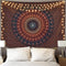 Mandala Tapestry Bohemian Hippie Tapestry Psychedelic Peacock Tapestry Wall Hanging Floral Brown Tapestry for Room(51.2 x 59.1 inches)