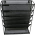 Wall File Mesh Organizer - 5 Pockets - Hanging Letter & Document Holder - Black - for Office and Home