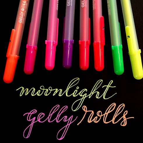 Sakura Gelly Roll Moonlight 16 Pack, 10 Bold point, Bright Opaque Ink Gel Pens, Creamy Smooth Ink, Writes on Dark Paper