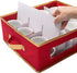 Simplify 12 Count Mug & Cup Storage Box, Individual Compartments China Tableware Containers, Red