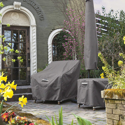 Classic Accessories Ravenna Water-Resistant 21 Inch Square Patio Ottoman/Table Cover