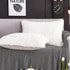 WERDIM Shaggy Fluffy Faux Fur Pillowcases 2 Pack Button Closure Velvet Pillow Shams Standard/Queen Size (White, 20 X 26 Inches)