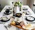 Pure Linen Stripe Table Runner Black and Natural, 14 x 48 Inch 100% Pure Linen Farmhouse Stripe, Machine Washable Fabric Table Runner by Solino Home