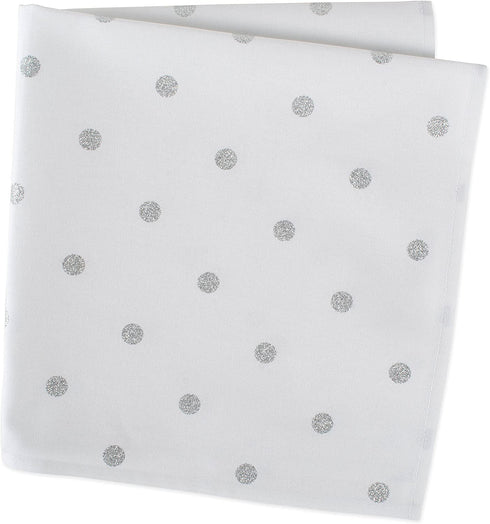 DII Polka Dot Kitchen Collection, Napkins, 18x18, White/Metallic Silver, 4 Piece