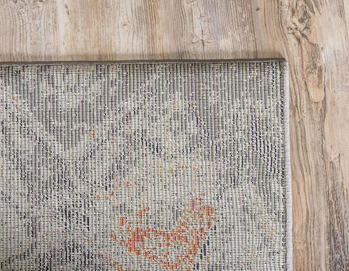 Unique Loom Vita Collection Modern Over-Dyed Center Medallion Vintage Area Rug, 2 ft (2 in) x 3 ft, Gray/Ivory