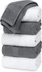 White Classic Luxury Hand Towels | Cotton Hotel spa Bathroom Towel | 16x30 | 6 Pack | 3-Grey /3-White
