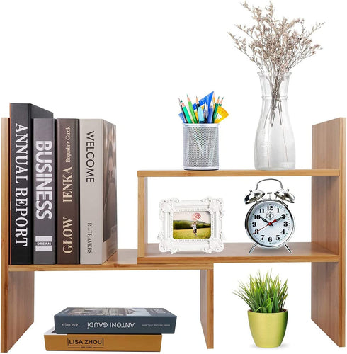 ROYALHOUSE Bamboo Desktop Organizer, Attractive Design, Stand Shelf For Books, Accessories And More, Home D©cor, Ideal Gift For Family & Friends