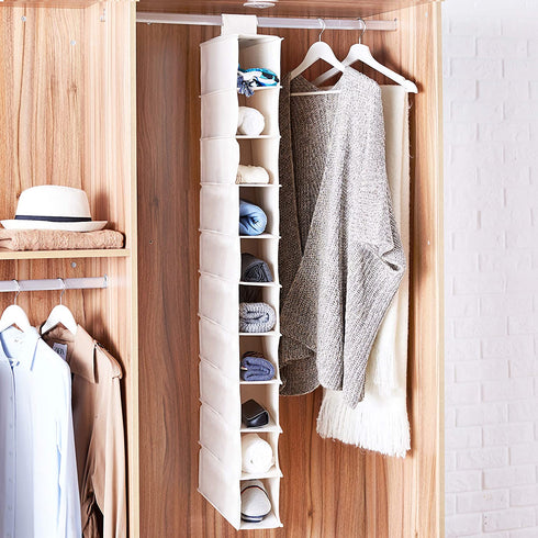 Amazon Basics Hanging Closet Shelf - 10-Tier, Canvas