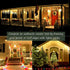 Christmas Lights Outdoor Decorations Iciclelights 39ft 450 LED Dripping Twinkle Ice String Light, 8 Modes Plug in Waterproof Fairy Curtain Lights for House Holiday Patio Yard Party Decor(Warm White)