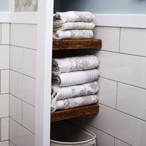 SKL Home Planet Ombre 100% Turkish Cotton Hand Towel Set, Taupe 2 Count