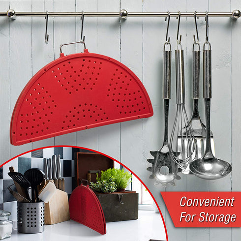 Splatter Screen for Frying Pan 11 3/4-Inch - Grease Splatter Guard - Foldable Splatter Screen Strainer - Bacon Silicone Splatter Screen with Folding Handle - Oil Screen for Skillet - Fry Splash Guard