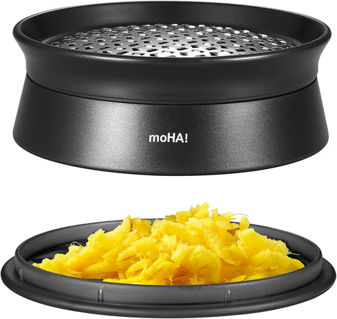 Moha Rotating Ginger Grater, 4-Inch, Black