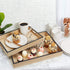 A Rated Trading Bamboo Serving Tray Set - 2 Pieces - Coffee Table Tray - Ottoman Tray - A Home Party Without Cake is just a Meeting Breakfast in Bed