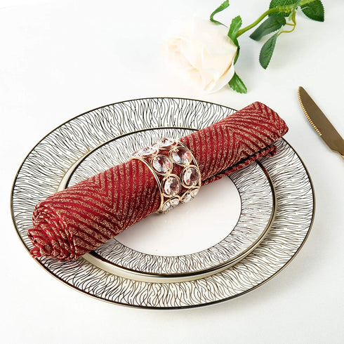 Feyarl Set of 8pcs Crystal Napkin Rings Shinny Table Dinner Napkin Ring Holders for Wedding Centerpieces Family Dinner Christmas Special Festival Decoration (Gold)