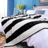 NTBAY Flannel Throw Blanket, Super Soft with Black and White Stripe (51"x 68")