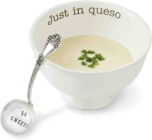 Mud Pie Just in Queso Dip Set, White