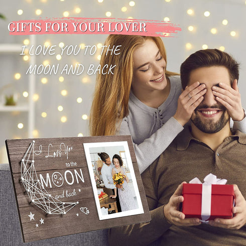 Valentines Day Gifts for Her,I Love You Gifts for Girlfriend Boyfriend,Valentines Day Gifts for Him,Birthday Gifts for Husband Wife,Picture Frame(Dark Brown)