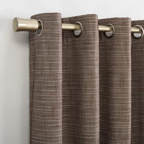 Sun Zero - 56585 Brooks Burlap Weave Thermal Extreme 100% Blackout Grommet Curtain Panel, 52" x 84", Deep Red/Linen