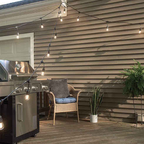 Mr Beams 2W S14 Bulb LED Weatherproof Outdoor String Lights, 24 feet, Black