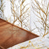 FMFUNCTEX Gold White Tree Sheer Curtains 45" Length Foil Branch Tree Curtain Panels for Living Room Bedroom Light Filtering Curtain Panels for Small Windows Rod Pocket 2 Panels