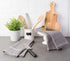 DII Basic Terry Collection Windowpane Dishtowel Set, 16x26, GraySolid, 4 Piece