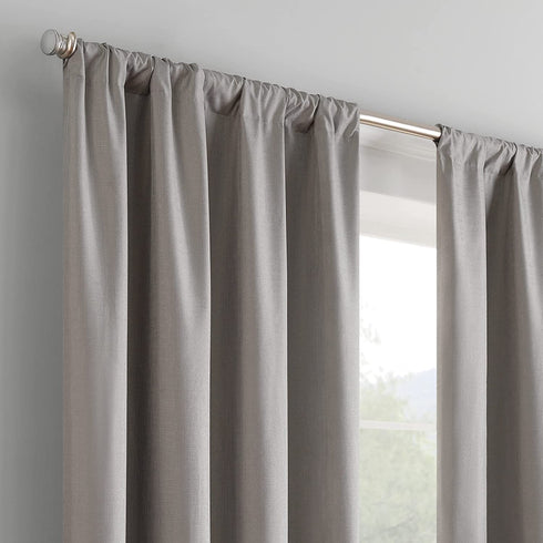 ECLIPSE Kendall Modern Blackout Thermal Rod Pocket Window Curtain for Bedroom or Living Room (1 Panel), 42" x 63", Grey