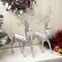 iPEGTOP 2 Pcs Rustic Christmas Reindeer Elk Holiday Figurines Decoration Christmas Standing Deer, Home Office Decor Statues Party Supplies