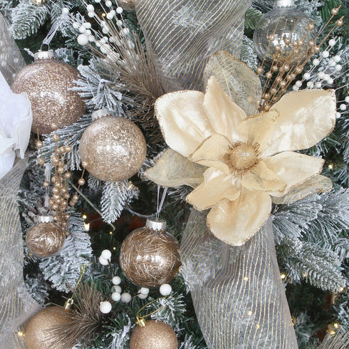 Sea Team 60mm/2.36" Shatterproof Clear Plastic Christmas Ball Ornaments Decorative Xmas Balls Baubles Set with Stuffed Delicate Decorations (30 Counts, Rose Gold)