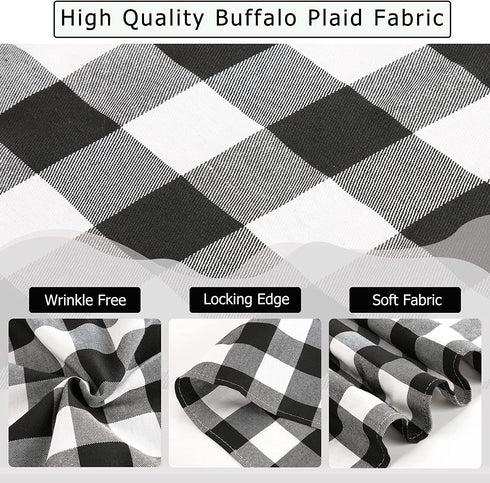 Black and White Plaid Tablecloth 56x120 Inch Buffalo Check Table Cover Farmhouse Table Cloth for Spring Theme Farmhouse Party Decoration