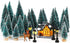 Marsui Christmas Pine Trees Artificial Snow Frost Trees Green Bottle Brush Trees with Christmas Miniature Village House, Mini Street Light, Deer Toys Figure for Christmas Decoration, Set of 30