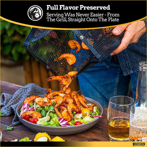 BBQ Mesh Grill Bags - 12 x 9.5 Inch Reusable Grilling Pouches for Charcoal, Gas, Electric Grills & Smokers - Heat-Resistant, Non-Stick Barbecue Bag is a Must-Have for All Pitmasters - Set of 2