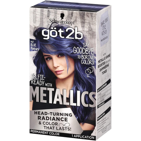 Schwarzkopf Got2b Metallics Permanent Hair Color, M67 Blue Mercury