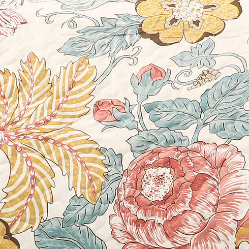 Lush Decor Sydney Furniture Protector-Floral Leaf Garden Pattern Armchair Cover-Blue and Yellow, Chair, Blue & Yellow