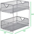 Mind Reader 2 Tier Metal Mesh Storage Baskets Organizer, Home, Office, Kitchen, Bathroom, Silver