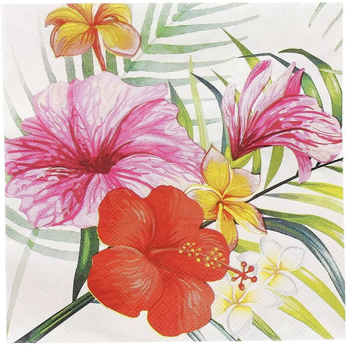 Hawaiian Luau Dinnerware Set, Tropical Party Supplies (Serves 24, 144 Pieces)