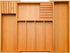 Kitchen Drawer Silverware Organizer - Expandable Bamboo Utensil Tray with Knife Block. Kitchen Silverware Holder or Expandable Drawer Organizer for any drawer, 17? Long, Adjustable from 13? - 22.5? Wide, 2? Deep