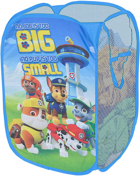Idea Nuova Nickelodeon Paw Patrol Pop Up Hamper with Durable Carry Handles, 21" H x 13.5" W X 13.5" L, Blue, one Size