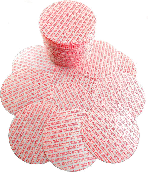 Pressure Sensitive Torque Activated Cap Seals Liners - 70 mm (2.75") Made in USA -50 PCS - for Regular Mouth Glass & Plastic Ball Mason Canning Jars - No Induction Sealer Needed