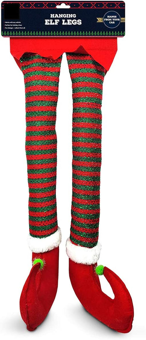1 Pair Elf Christmas Decorations for Your Vehicle or Fireplace - Hanging Elf Legs for Car Perfect for Holiday Cheer. One Pair Random Style Santa Leg or Elf Leg. STYLE WILL VARY AT RANDOM ELF/SANTA (1)