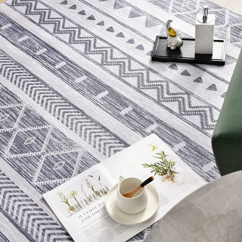 JINCHAN Door Mat 2x3 Area Rug Kitchen Rug Boho Rug Moroccan Floor Cover Bathroom Rug Mudcloth Rug Sketch Geometric Bohemia Mat Grey Dimond Non Slip Carpet for Living Room Bedroom Dining Room Entryway