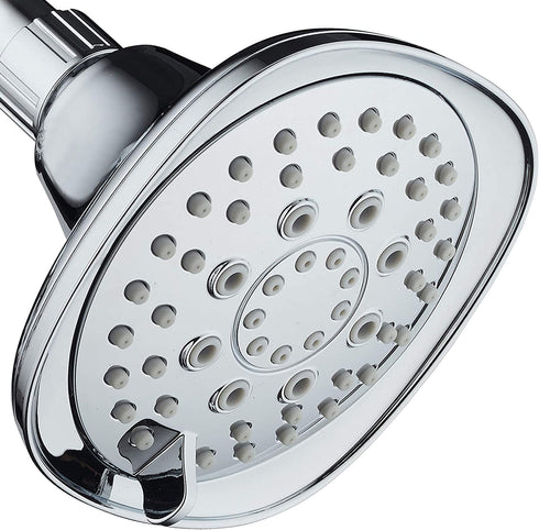 AquaDance, Chrome Hot Oval Square Style 6-setting High-Pressure Luxury Shower Head. Angle Adjustable, Solid Brass Connection Nut, Finish. Premium Quality Exclusive Showerhead from Top American