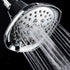 AquaDance, Chrome Hot Oval Square Style 6-setting High-Pressure Luxury Shower Head. Angle Adjustable, Solid Brass Connection Nut, Finish. Premium Quality Exclusive Showerhead from Top American