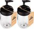 Jarmazing Products Black Mason Jar Soap Dispenser Jars - 2 Pack - Rust Proof Plastic with Genuine Ball Pint Jars