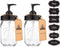 Jarmazing Products Black Mason Jar Soap Dispenser Jars - 2 Pack - Rust Proof Plastic with Genuine Ball Pint Jars