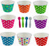 Worlds Paper Ice Cream Cups With Plastic Spoons Polka Dot Paper Yogurt Cups 8oz Mix 50 Set