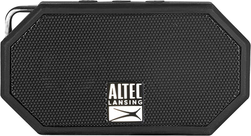 Altec Lansing Mini H2O - Wireless, Bluetooth, Waterproof Speaker, Floating, IP67, Portable Speaker, Strong Bass, Rich Stereo System, Microphone, 30 ft Range, Lightweight, 6-Hour Battery, (Black)